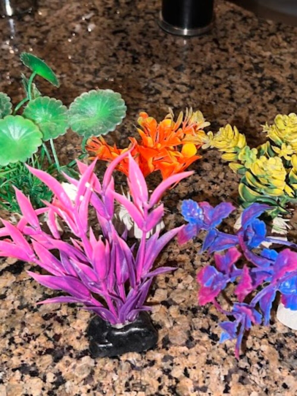 Set of Fish Aquarium Decoration. Total of 18 fake foliage items.